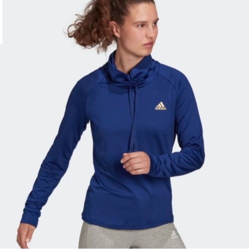 Adidas Designed to move sport warm high-collar sweatshirt size S in blue